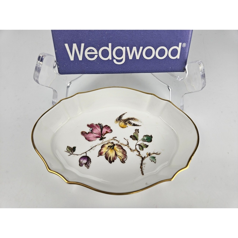 Wedgwood Swallow Bone China Oblong Trinket Tray Made‎ in England Original Box